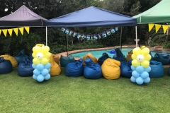 Bean Bag Hire Blue and Yellow