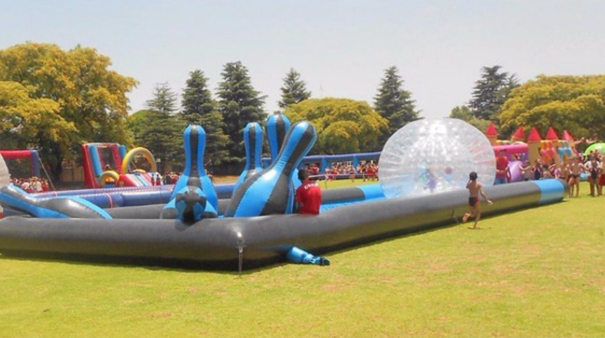 Giant Skittles Bowling Alley with Zorb Balls